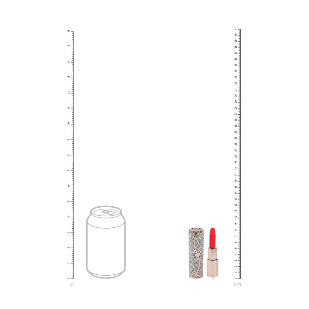 LOVELINE Sparkle - Red 8.3 cm USB Rechargeable Lipstick Vibrator - silkandsin