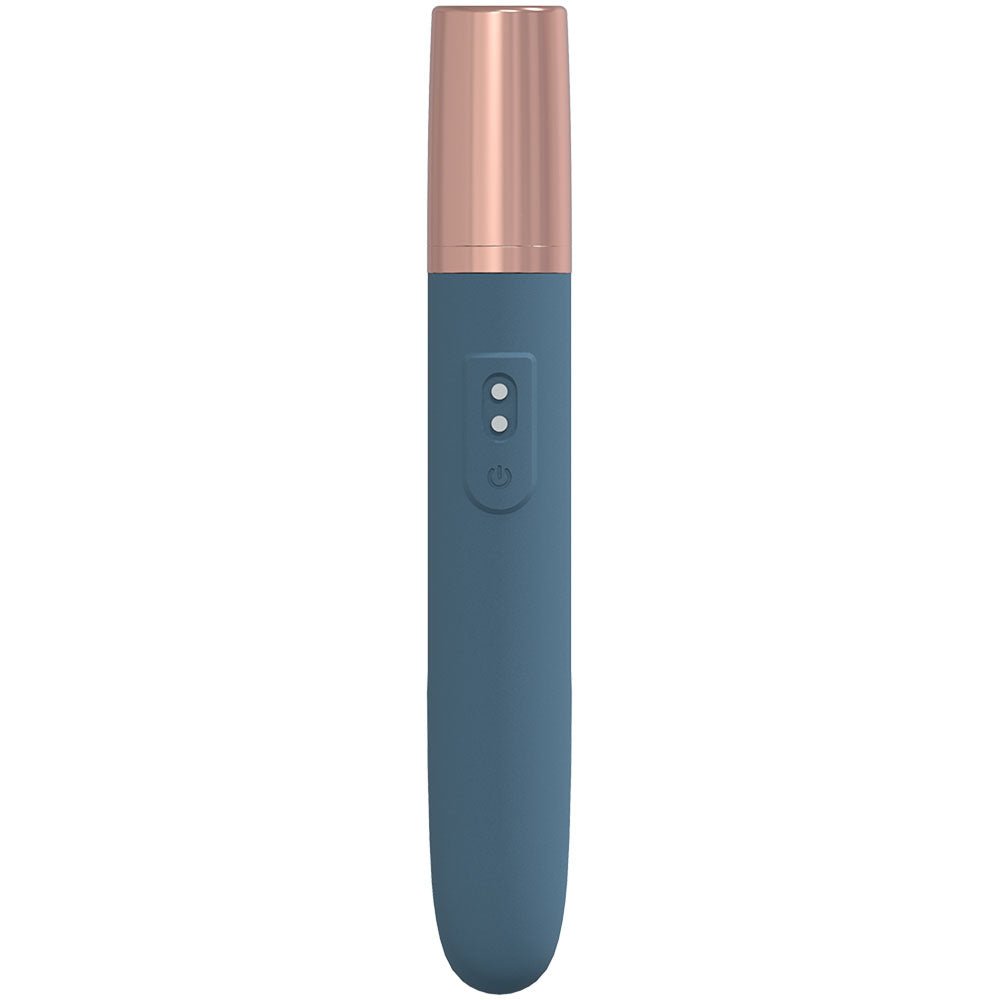 LOVELINE The Traveler - Blue - Blue 17.6 cm USB Rechargeable Vibrator with Lube Applicator - Silk and Sin
