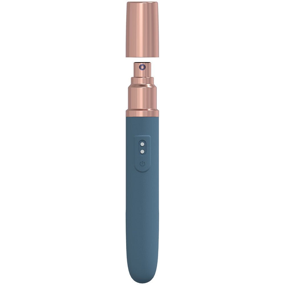 LOVELINE The Traveler - Blue - Blue 17.6 cm USB Rechargeable Vibrator with Lube Applicator - Silk and Sin