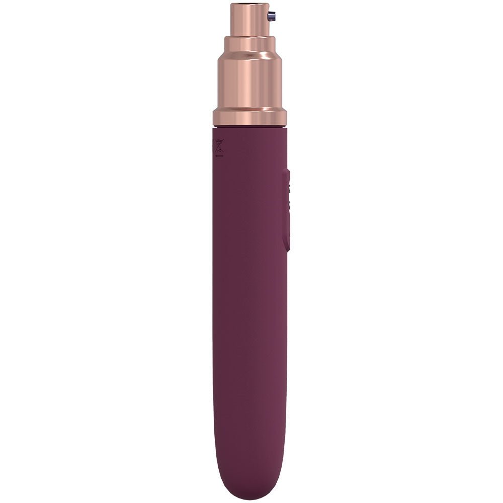 LOVELINE The Traveler - Burgundy - Burgundy 17.6 cm USB Rechargeable Vibrator with Lube Applicator - Silk and Sin