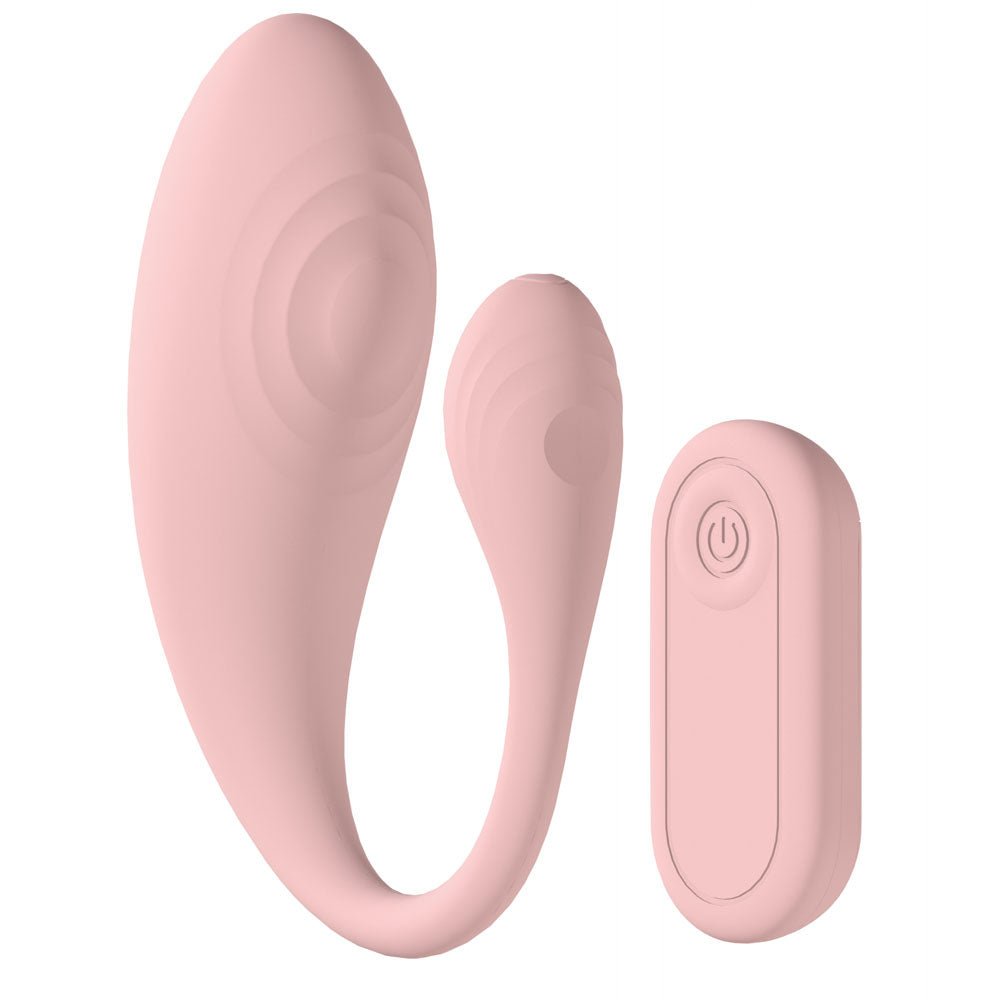 LOVELINE Wave - Pink USB Rechargeable C-Shaped Vibrator with Remote - Silk and Sin