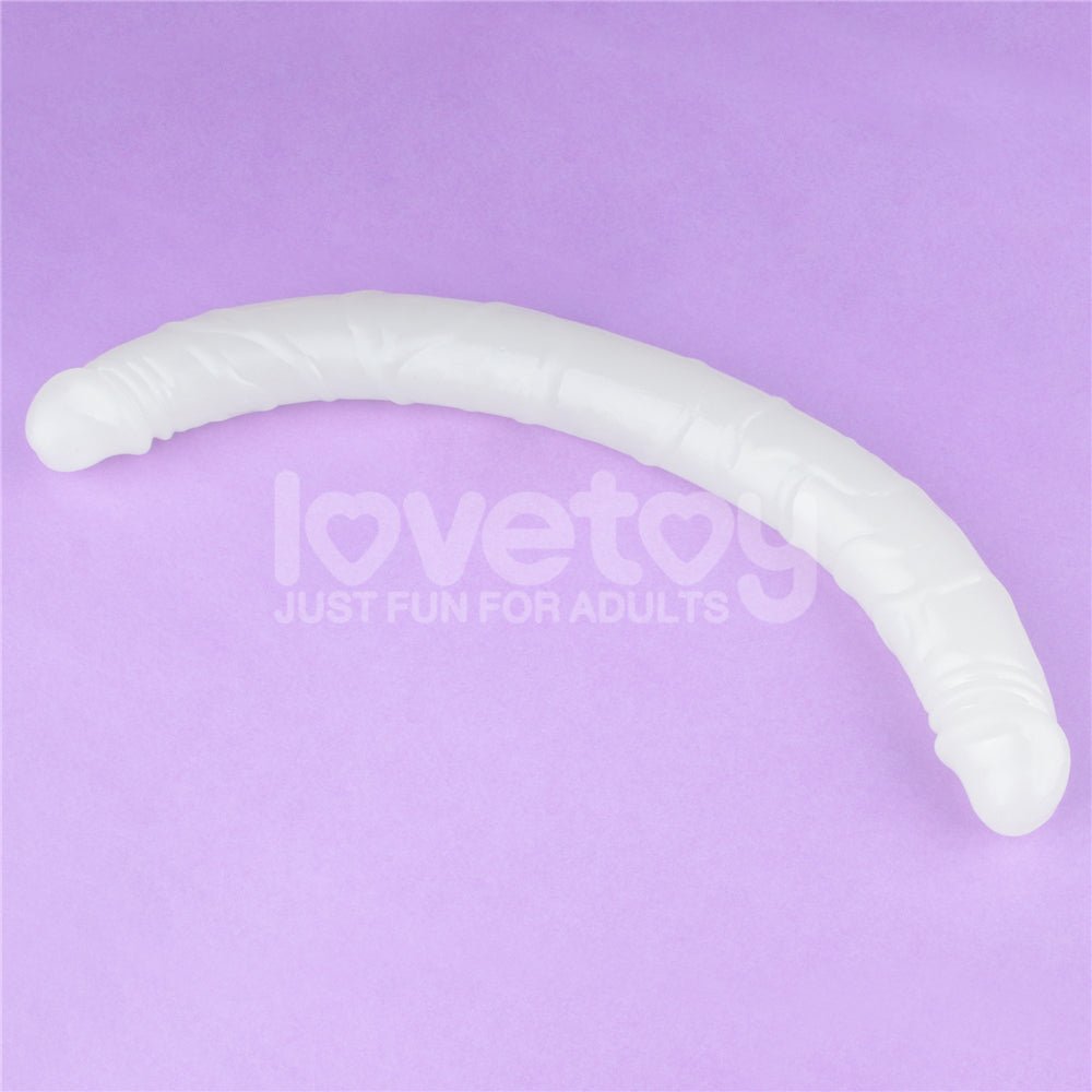 Lumino Play 18.5'' Double Dildo - Glow in the Dark Blue 47 cm Double Dong - Silk and Sin