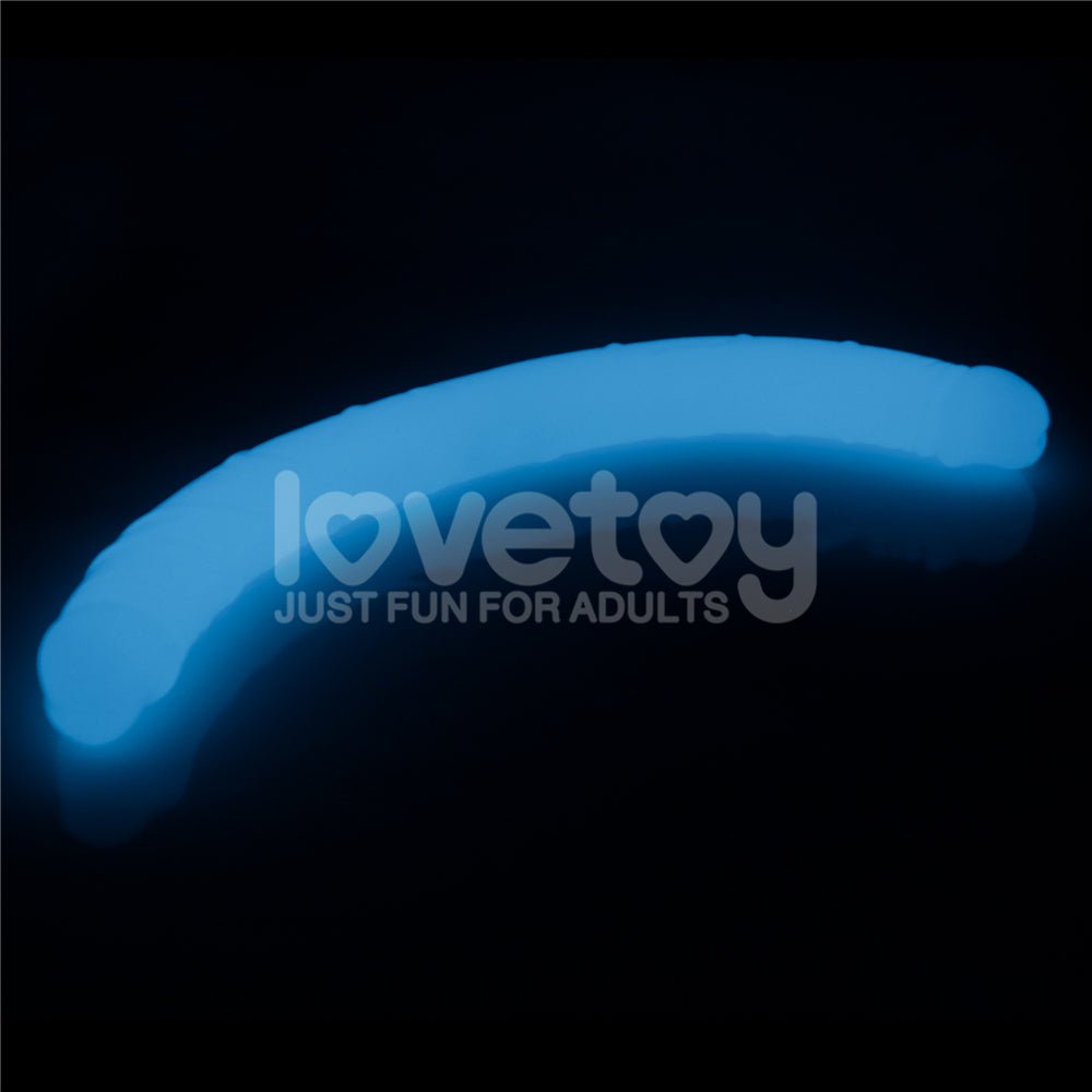 Lumino Play 18.5'' Double Dildo - Glow in the Dark Blue 47 cm Double Dong - Silk and Sin
