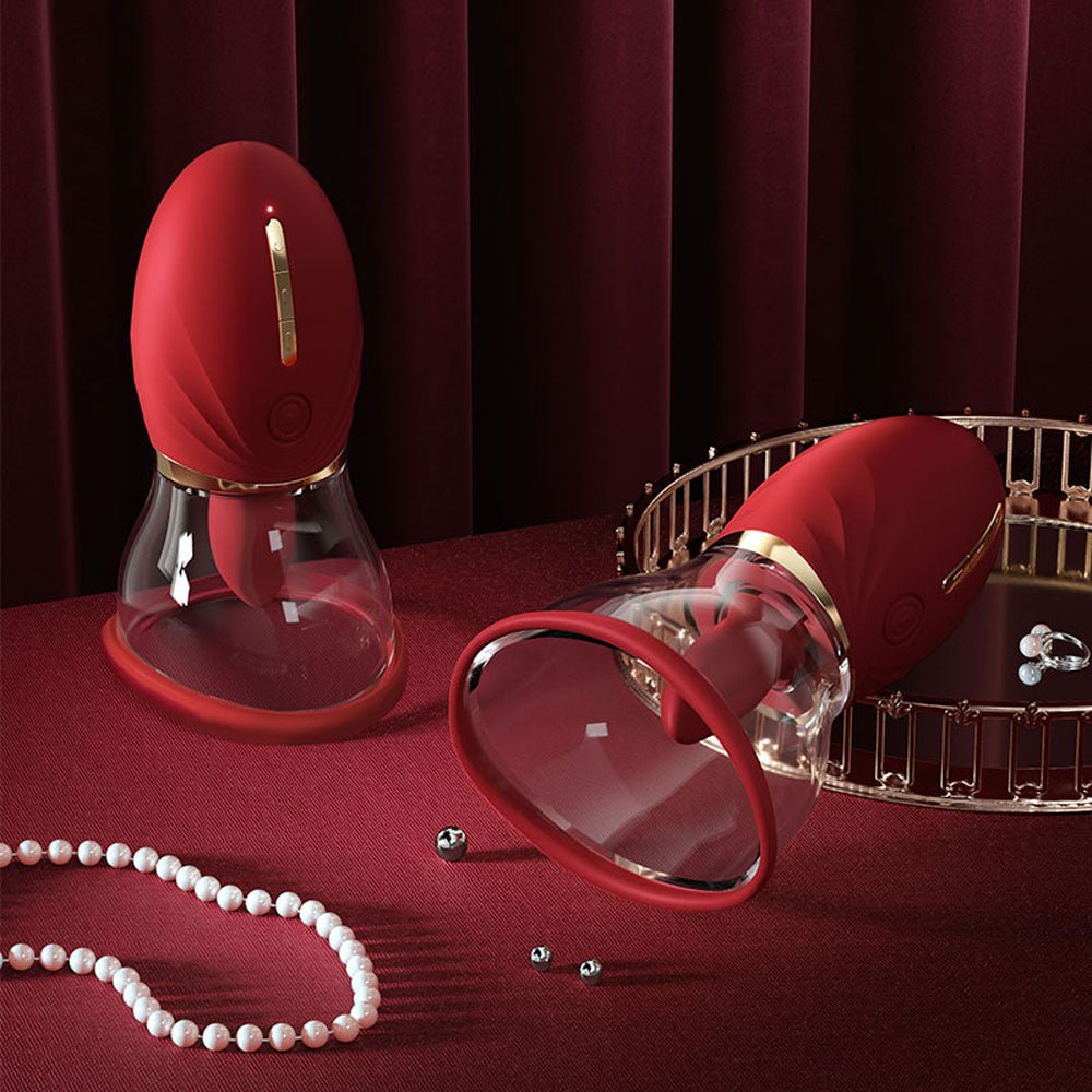 LuvPump Adoramor - Red USB Rechargeable Licking & Sucking Ladies Pump - silkandsin