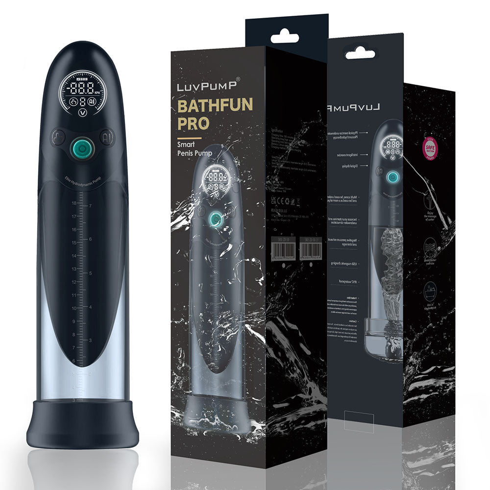 LuvPump Bathfun Pro - USB Rechargeable Waterproof Smart Automatic Penis Pump - silkandsin