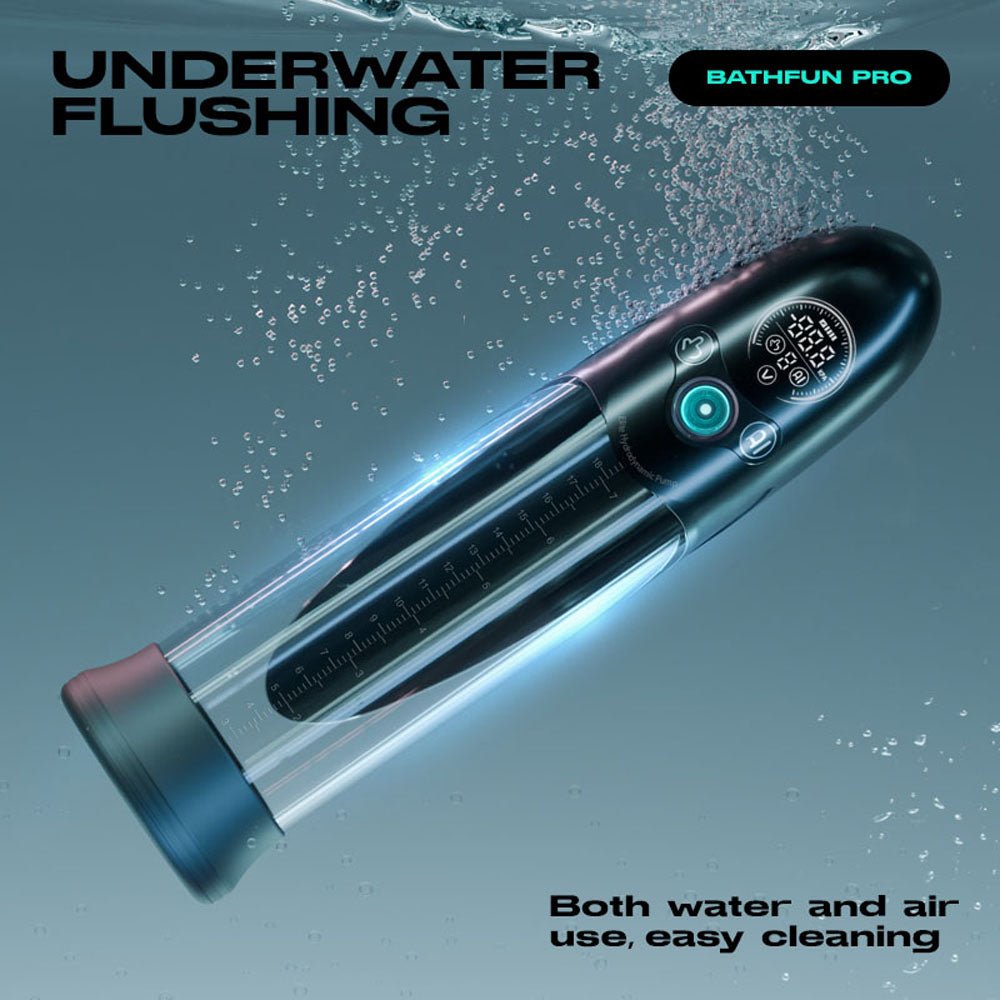 LuvPump Bathfun Pro - USB Rechargeable Waterproof Smart Automatic Penis Pump - silkandsin