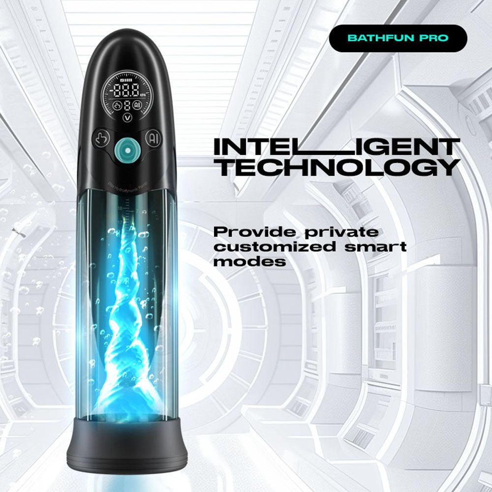 LuvPump Bathfun Pro - USB Rechargeable Waterproof Smart Automatic Penis Pump - silkandsin