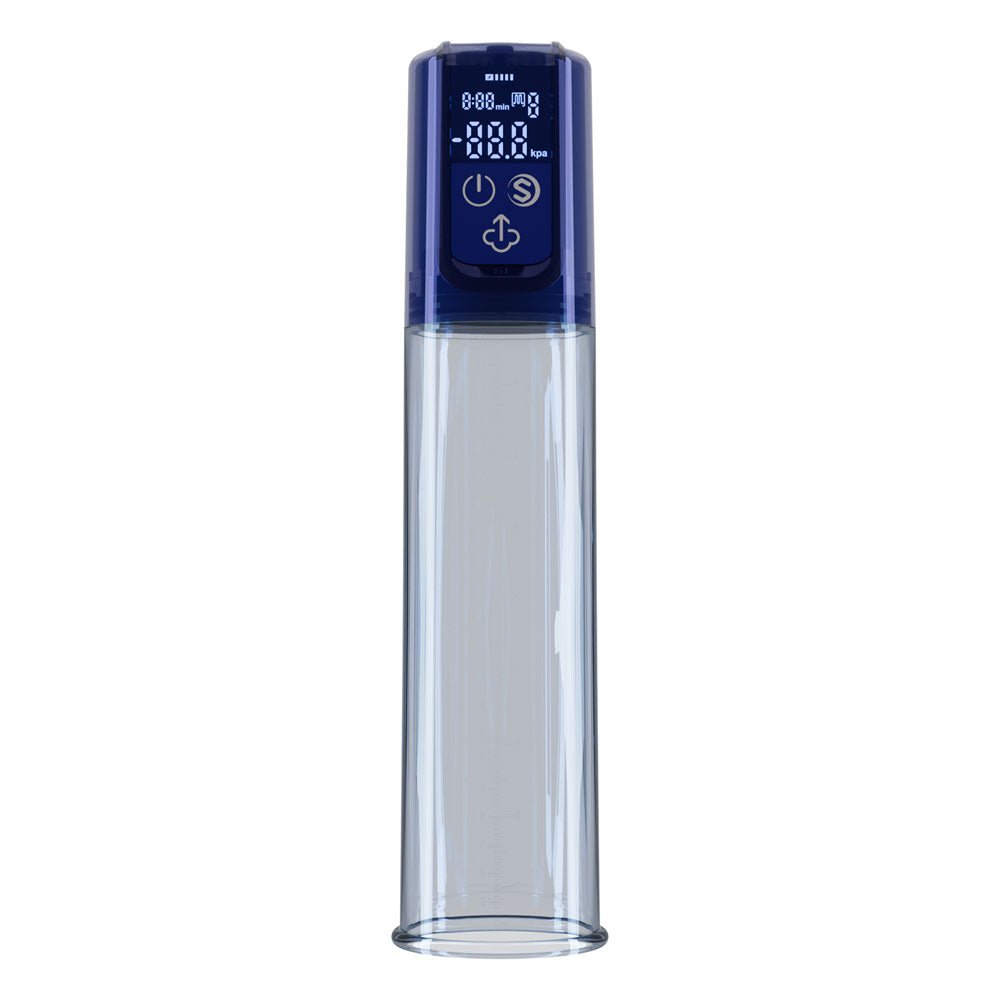 LuvPump Bathfun Smart Aqua Penis Pump - Blue USB - C Rechargeable Waterproof Automatic Penis Pump - silkandsin