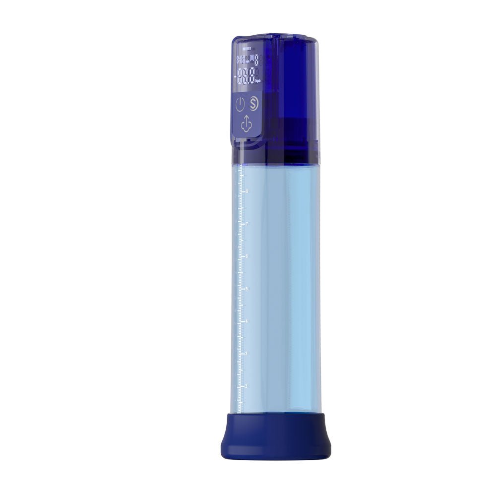 LuvPump Bathfun Smart Aqua Penis Pump - Blue USB - C Rechargeable Waterproof Automatic Penis Pump - silkandsin
