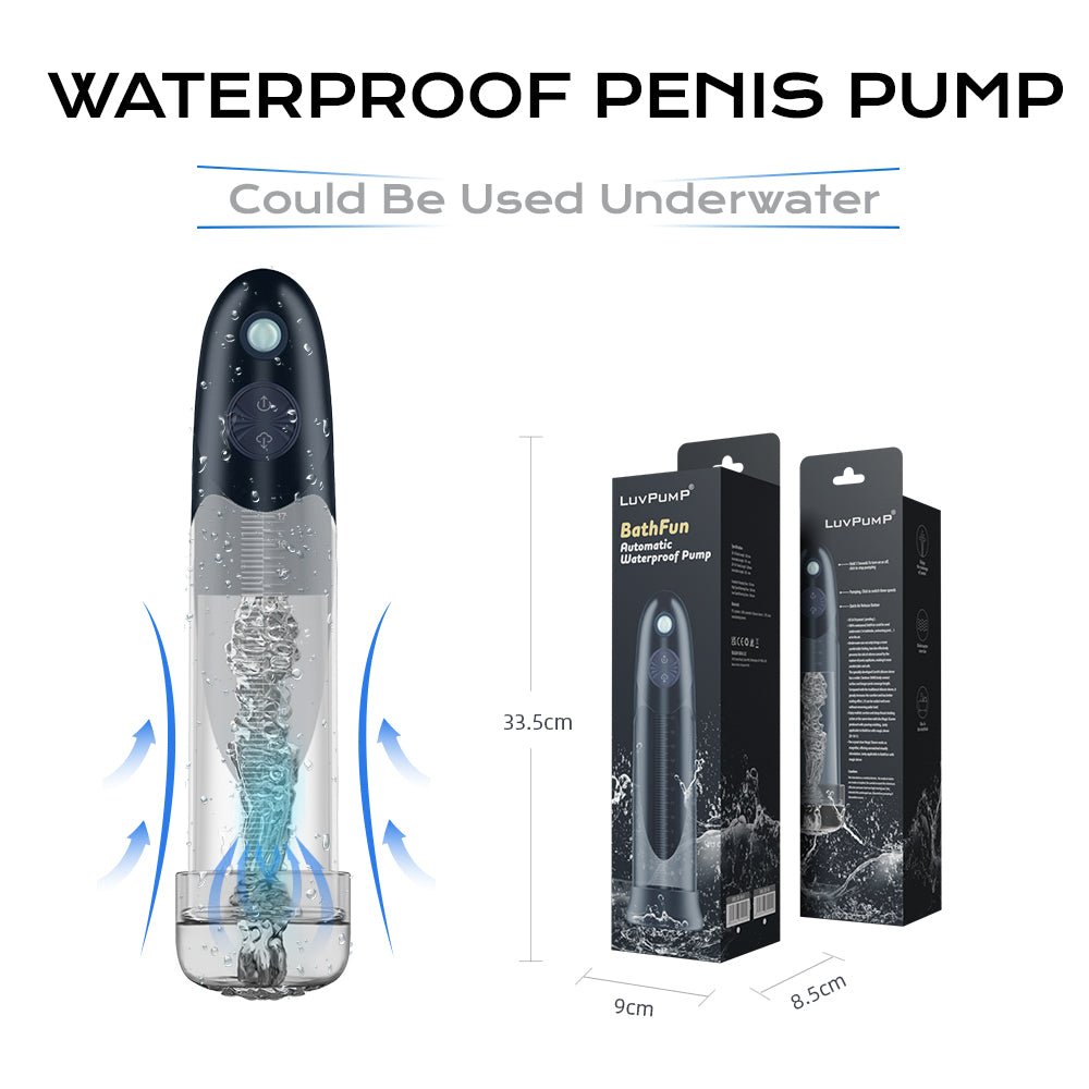 LuvPump BathFun - USB Rechargeable Waterproof Automatic Penis Pump - silkandsin