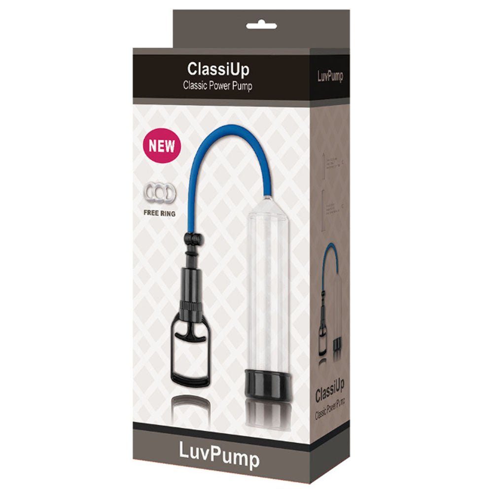 LuvPump ClassiUp Classic Power Pump - Large - Clear Penis Pump - silkandsin