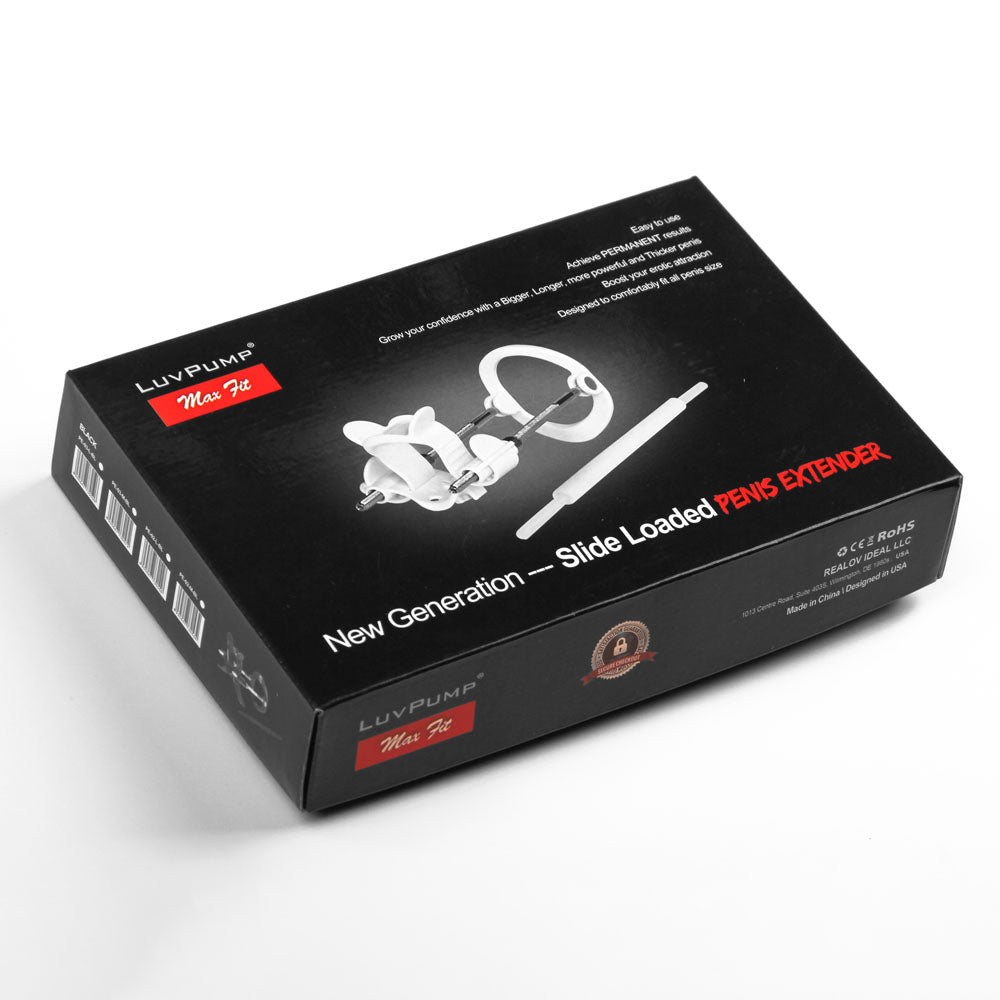 LuvPump Max Fit Hybrid Penis Extender - Black - Black Penis Extender Kit - silkandsin