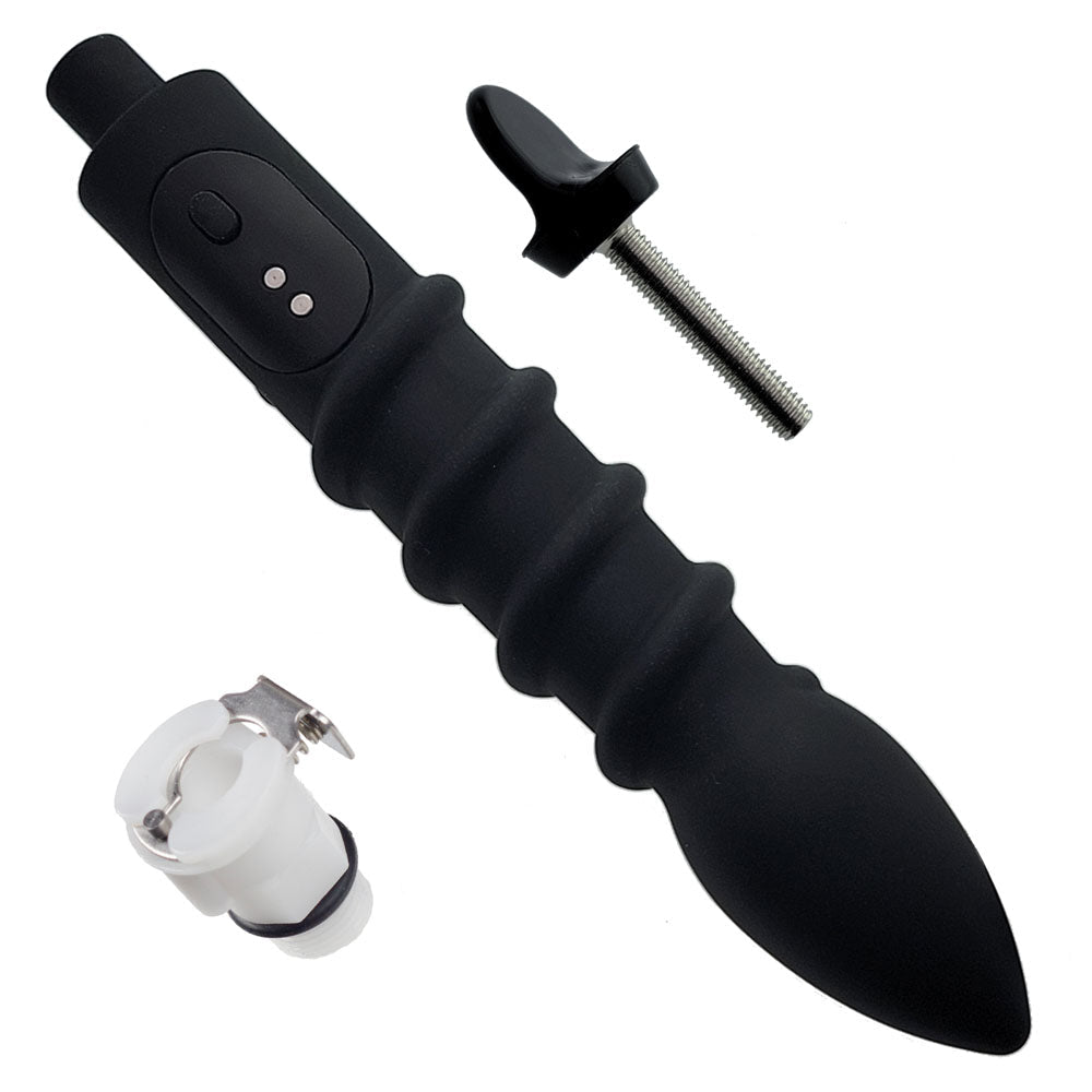 LuvPump RosCup Pro Smart Rosebud Pump - Black USB Rechargeable Anal Pump with Vibrating Probe - silkandsin