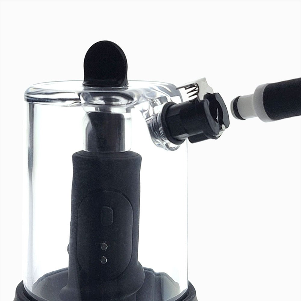 LuvPump RosCup Pro Smart Rosebud Pump - Black USB Rechargeable Anal Pump with Vibrating Probe - silkandsin