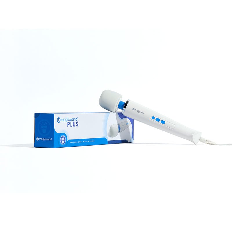 Magic Wand Plus - White Mains Powered Massage Wand - Silk and Sin
