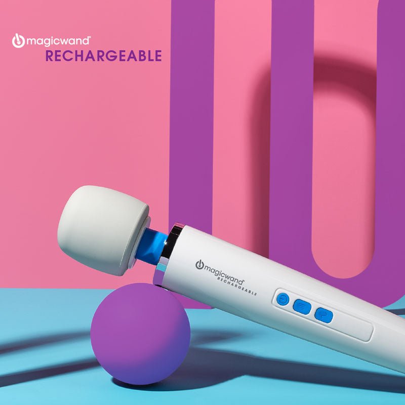 Magic Wand Rechargeable - White Rechargeable Massage Wand - Silk and Sin