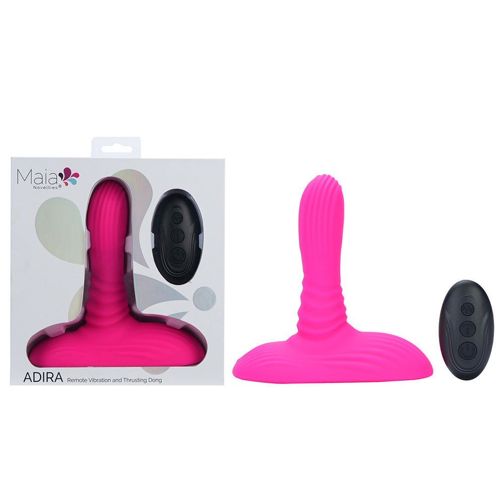Maia ADIRA - Pink USB Rechargeable Thrusting Vibrator with Wireless Remote - Silk and Sin