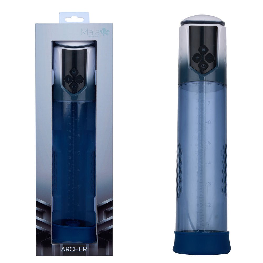 Maia ARCHER - Blue USB Rechargeable Automatic Penis Pump - Silk and Sin