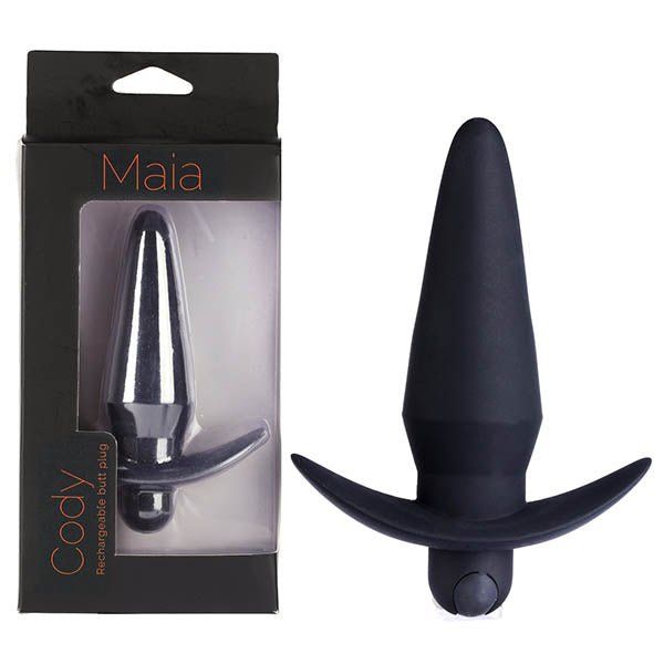 Maia Cody - Black 12.4 cm USB Rechargeable Butt Plug - Silk and Sin