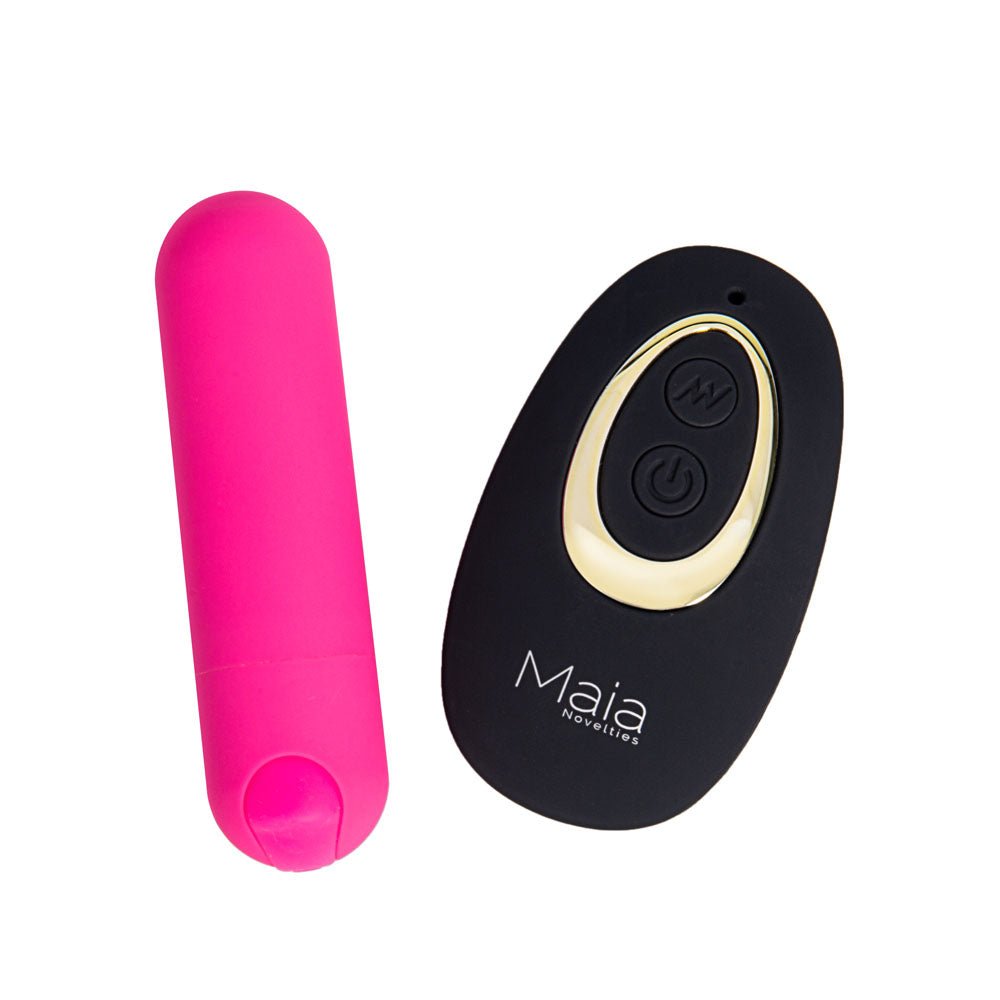 Maia DATE NIGHT PANTY VIBE - L/XL - Black L/XL Panty with Pink USB Rechargeable Bullet & Remote - silkandsin