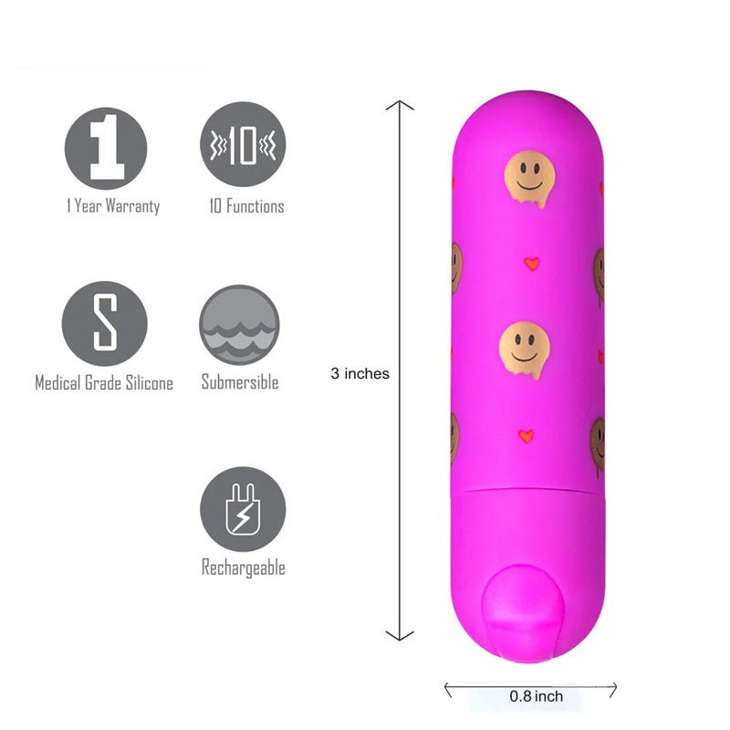 Maia Giggly - Pink 7.6 cm USB Rechargeable Bullet - Silk and Sin
