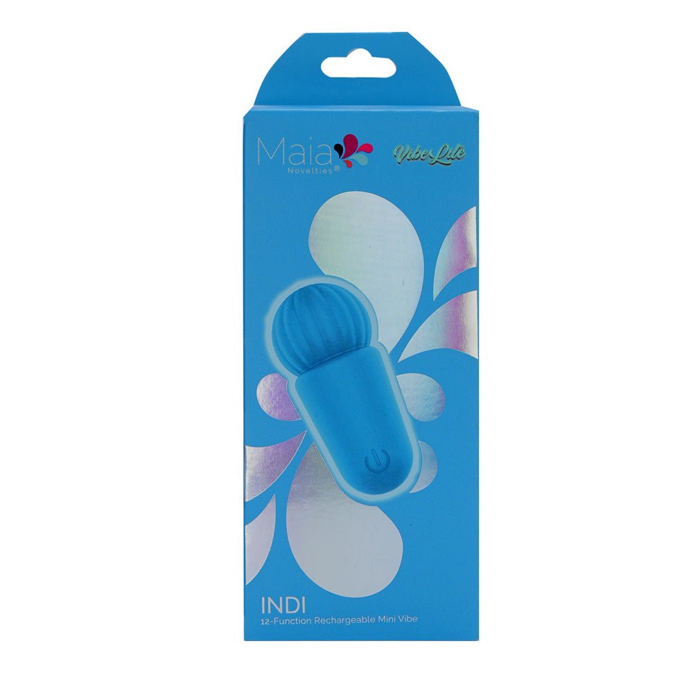 Maia INDI - Blue 7.6 cm USB Rechargeable Mini Vibrating Wand - Silk and Sin