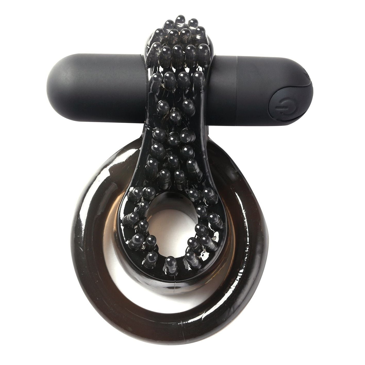 Maia Jagger - Black USB Rechargeable Vibrating Cock & Ball Ring - Silk and Sin