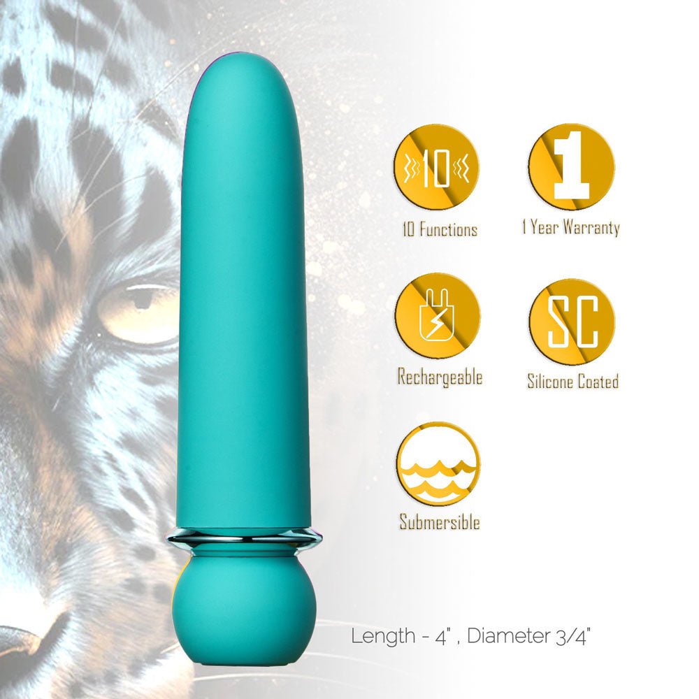 Maia JAGUAR - Blue - Blue 10.1 cm USB Rechargeable Bullet - Silk and Sin