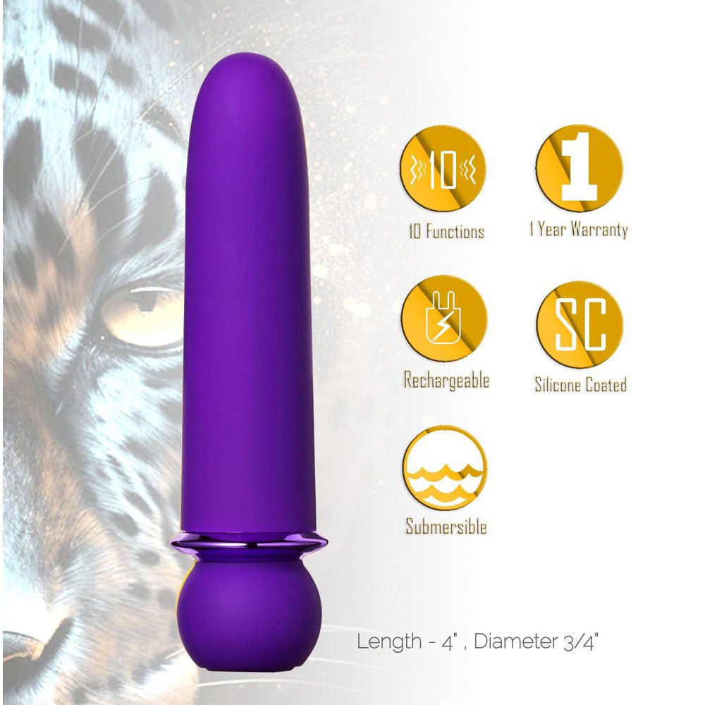 Maia JAGUAR - Purple - Purple 10.1 cm USB Rechargeable Bullet - Silk and Sin