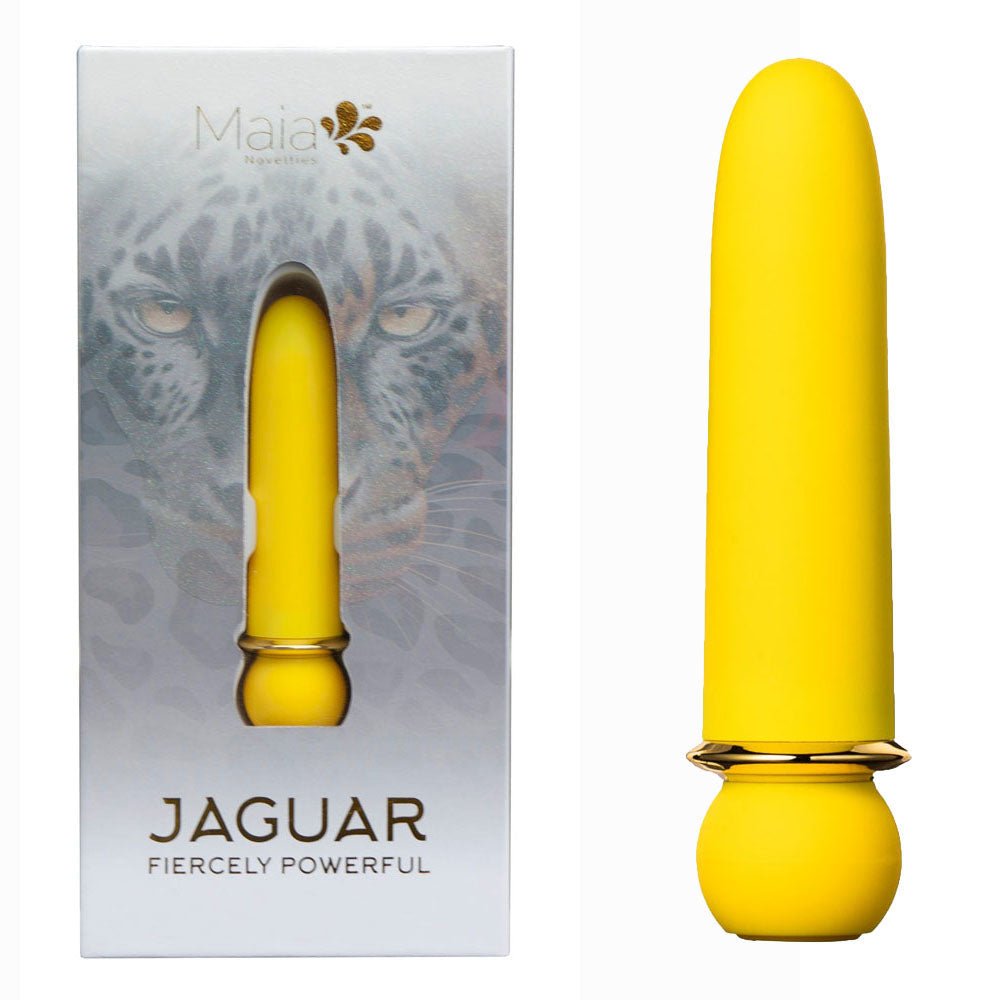Maia JAGUAR - Yellow - Yellow 10.1 cm USB Rechargeable Bullet - Silk and Sin