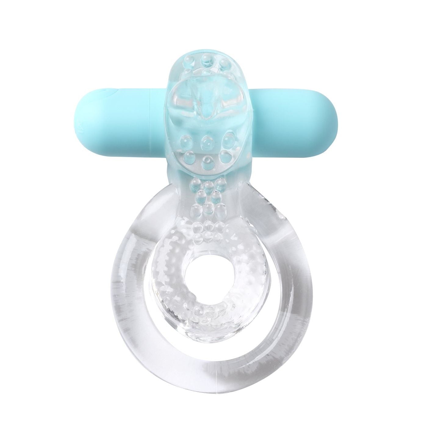 Maia Jayden - Clear/Blue USB Rechargeable Vibrating Cock & Ball Rings - Silk and Sin