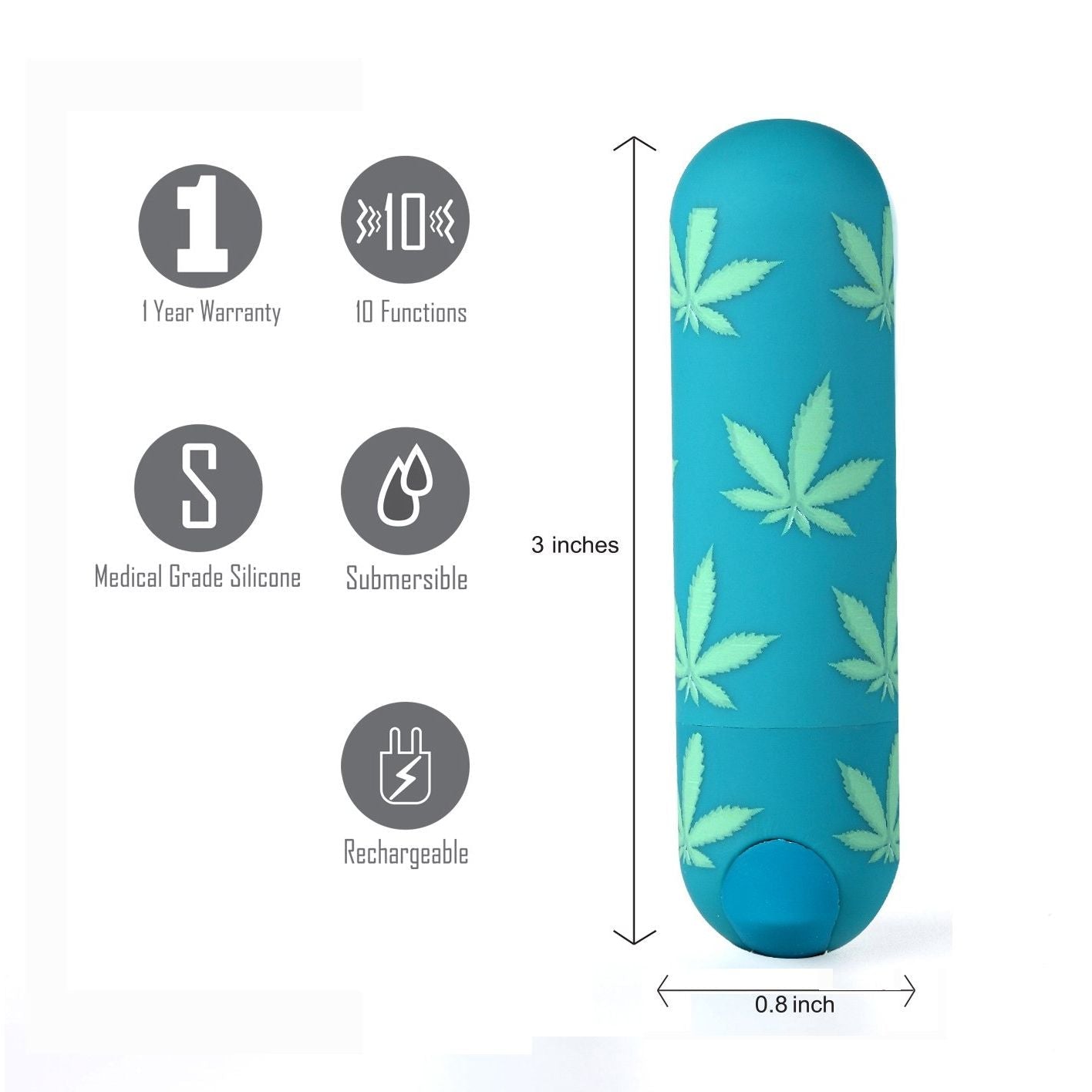 Maia Jessi 420 - Emerald Green 7.6 cm USB Rechargeable Bullet - Silk and Sin