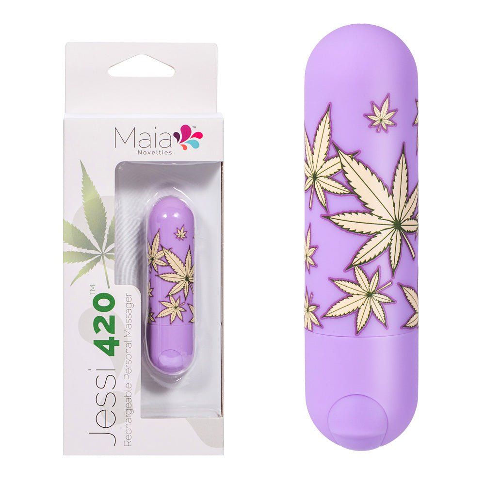 Maia Jessi 420 - Violet 7.6 cm USB Rechargeable Bullet - Silk and Sin