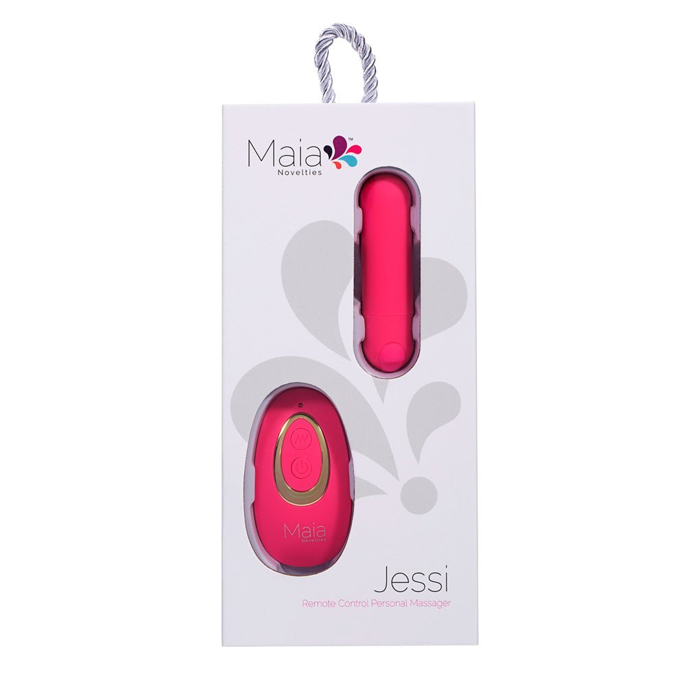 Maia JESSI Remote - Pink 7.6 cm USB Rechargeable Bullet with Wireless Remote - silkandsin