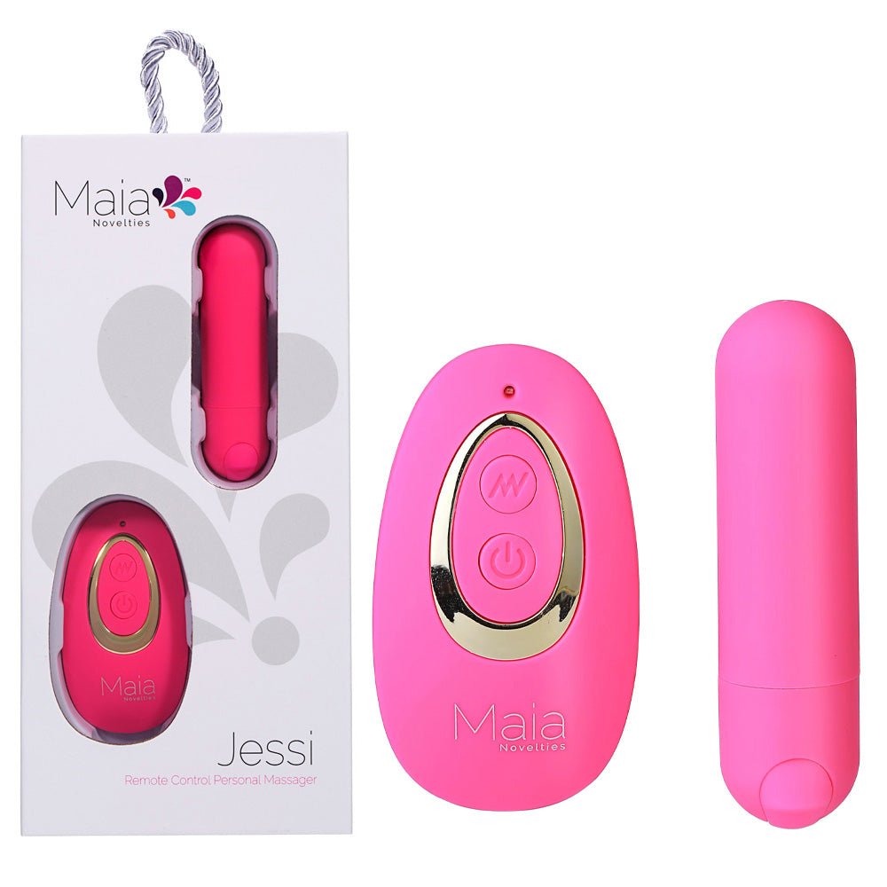 Maia JESSI Remote - Pink 7.6 cm USB Rechargeable Bullet with Wireless Remote - silkandsin