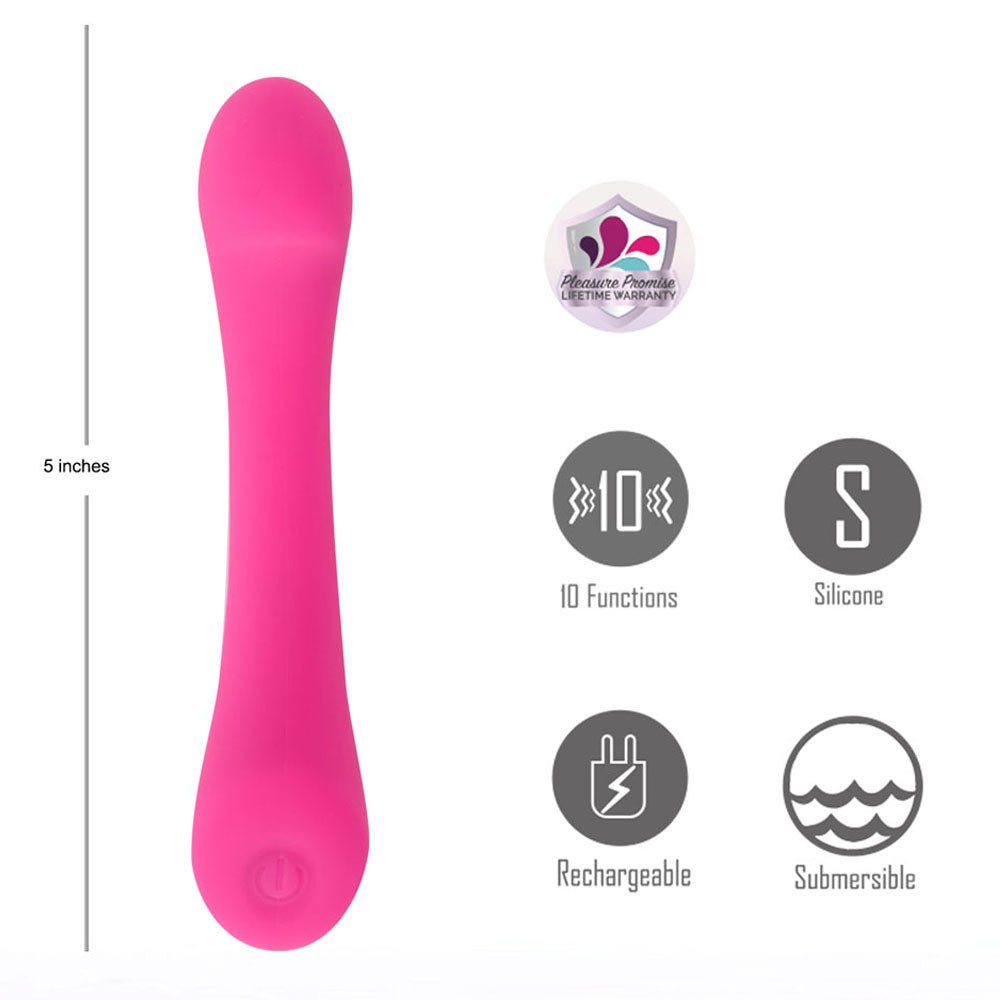 Maia KENNA - Pink - Pink 12.7 cm USB Rechargeable Vibrator - Silk and Sin