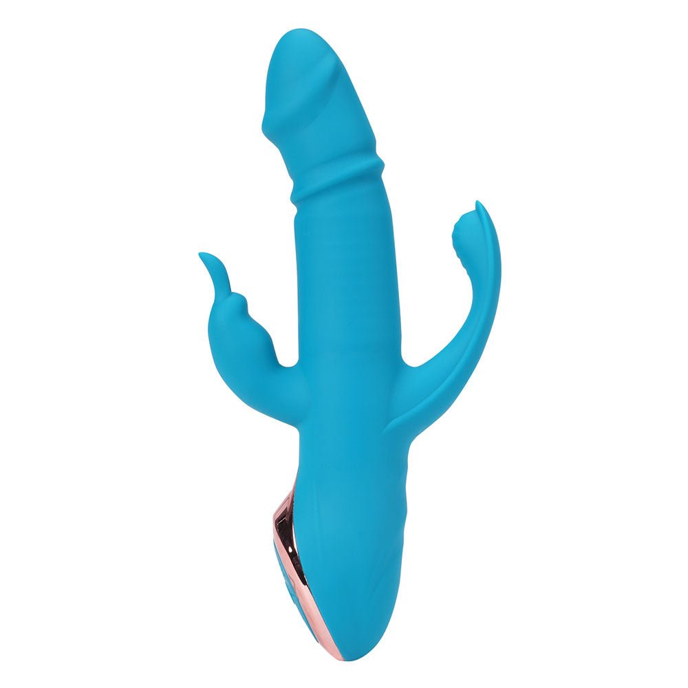 Maia KENNEDI - Blue 23.5 cm USB Rechargeable Triple Stimulating Vibrator - Silk and Sin