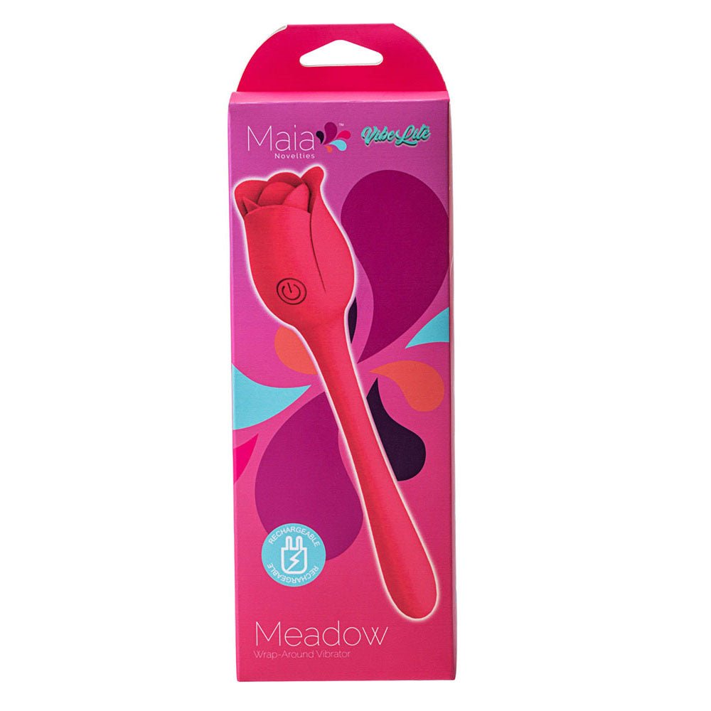 Maia MEADOW - Pink 14 cm USB Rechargeable Flower Stimulator - Silk and Sin