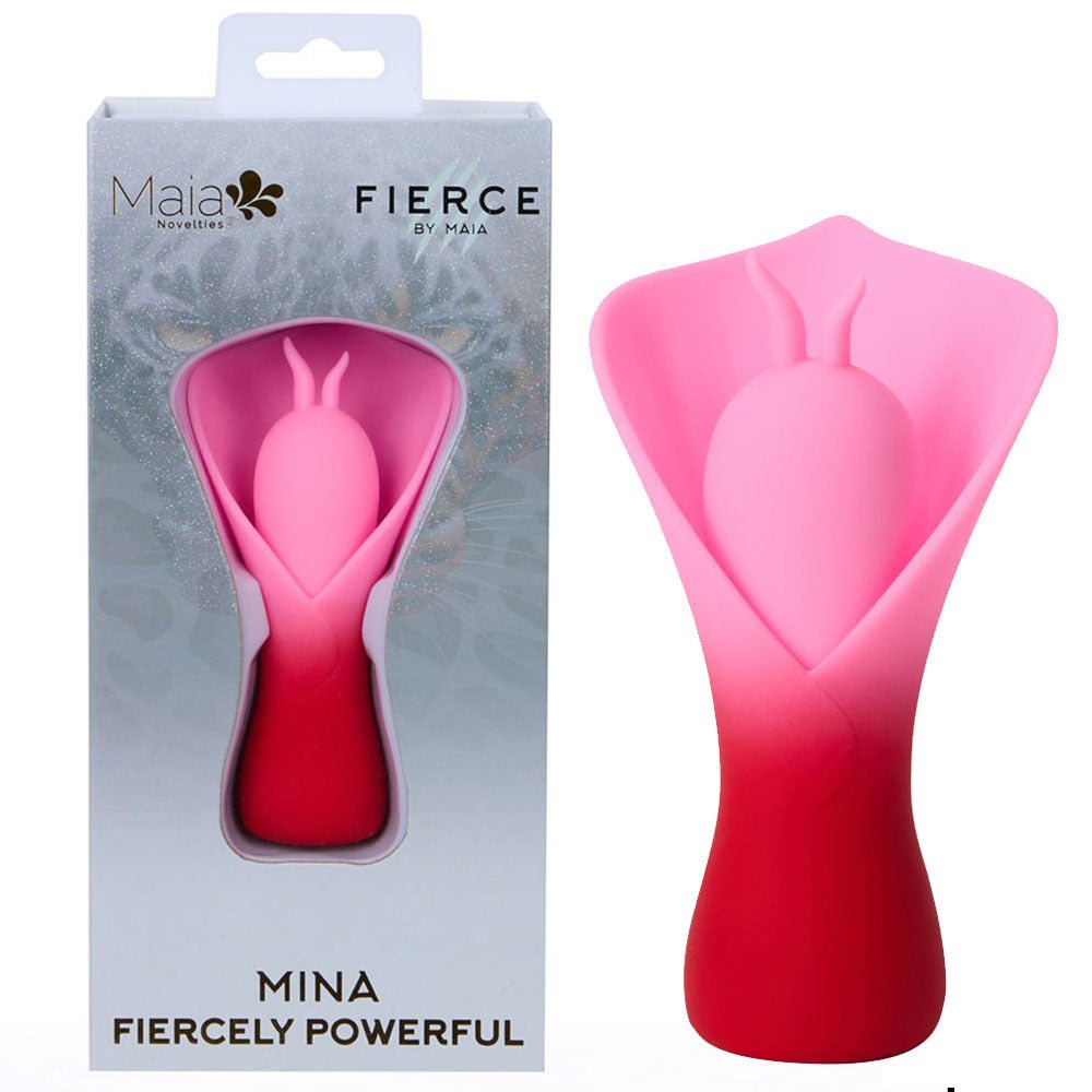 Maia MINA - Red - Red/Pink USB Rechargeable Fluttering Flower Stimulator - Silk and Sin