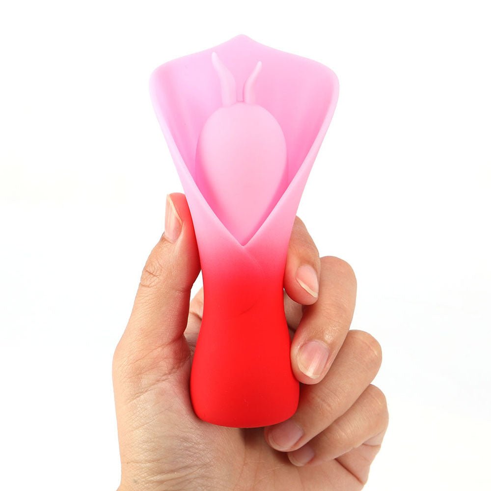 Maia MINA - Red - Red/Pink USB Rechargeable Fluttering Flower Stimulator - Silk and Sin