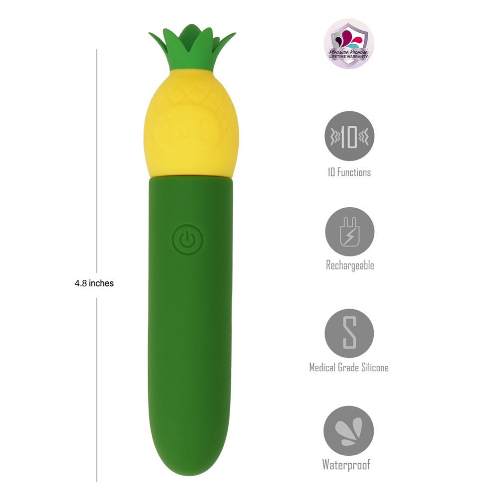 Maia PINA - Green/Yellow 11.1 cm USB Rechargeable Bullet - Silk and Sin