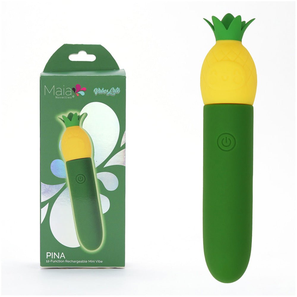 Maia PINA - Green/Yellow 11.1 cm USB Rechargeable Bullet - Silk and Sin