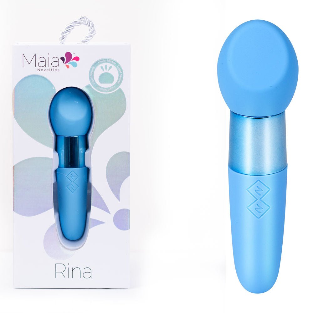 Maia RINA - Blue - Blue 13.3 cm USB Rechargeable Vibrator - Silk and Sin