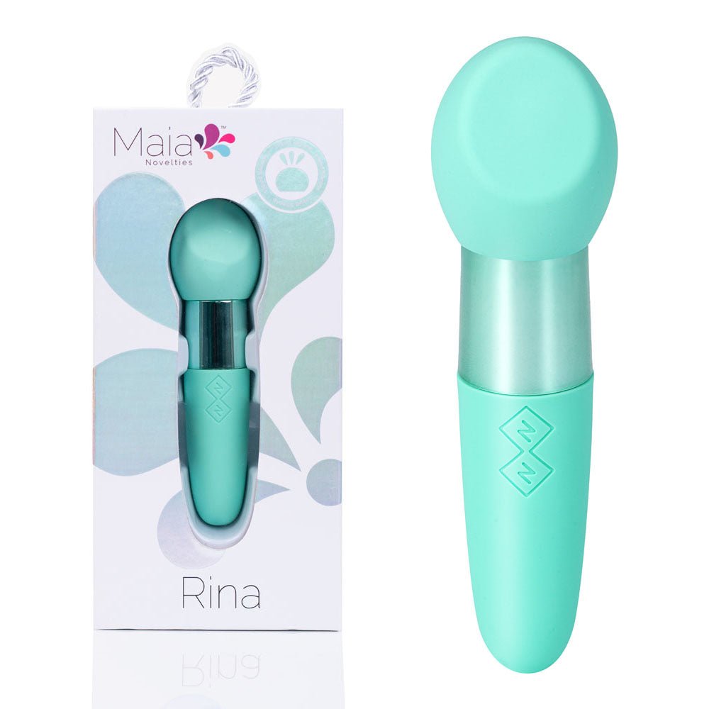 Maia RINA - Teal - Teal 13.3 cm USB Rechargeable Vibrator - Silk and Sin
