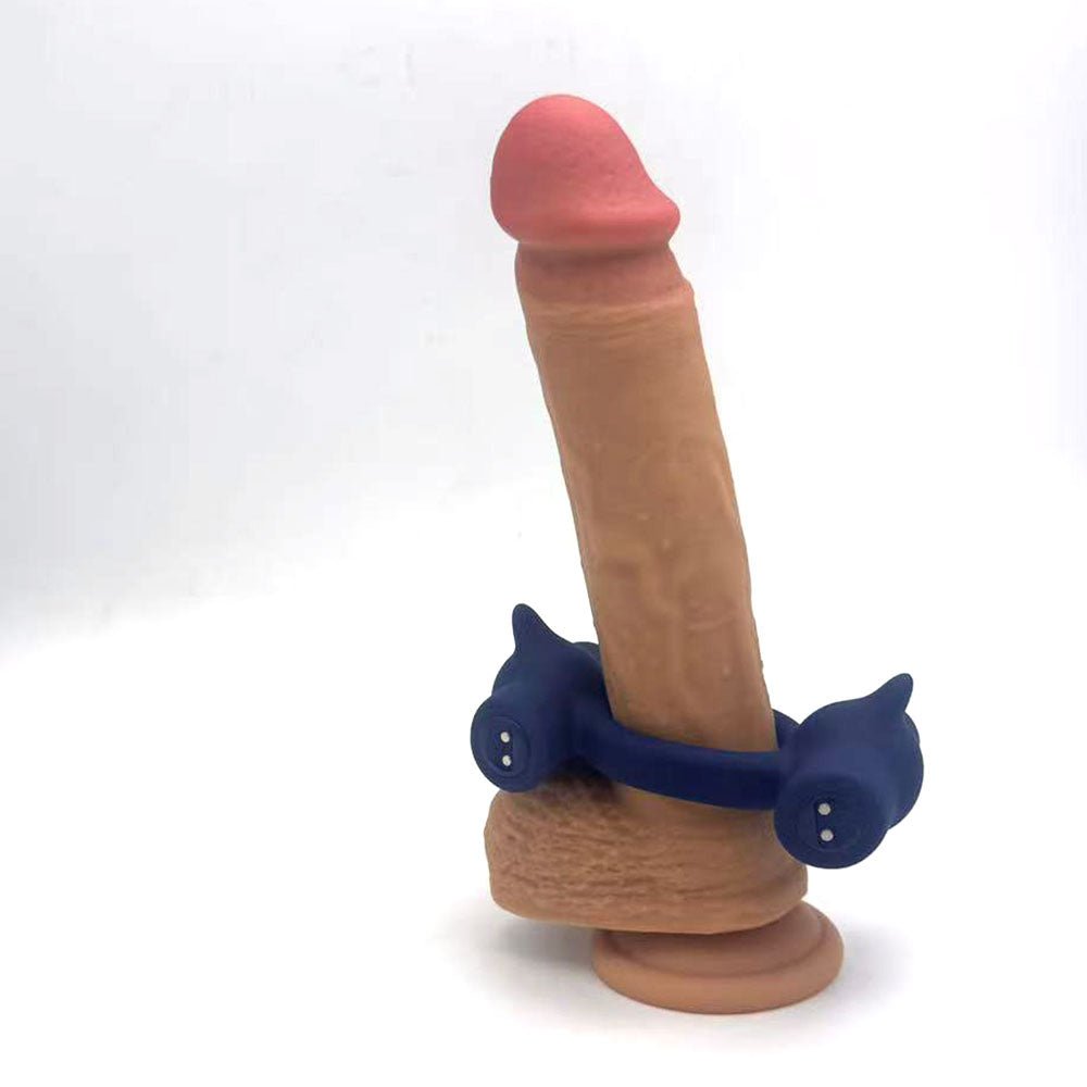 Maia RONAN - Blue - Blue USB Rechargeable Dual Vibrating Cock Ring - Silk and Sin