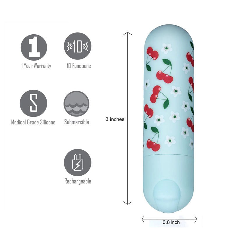Maia Sherri - Baby Blue 7.6 cm USB Rechargeable Bullet - Silk and Sin