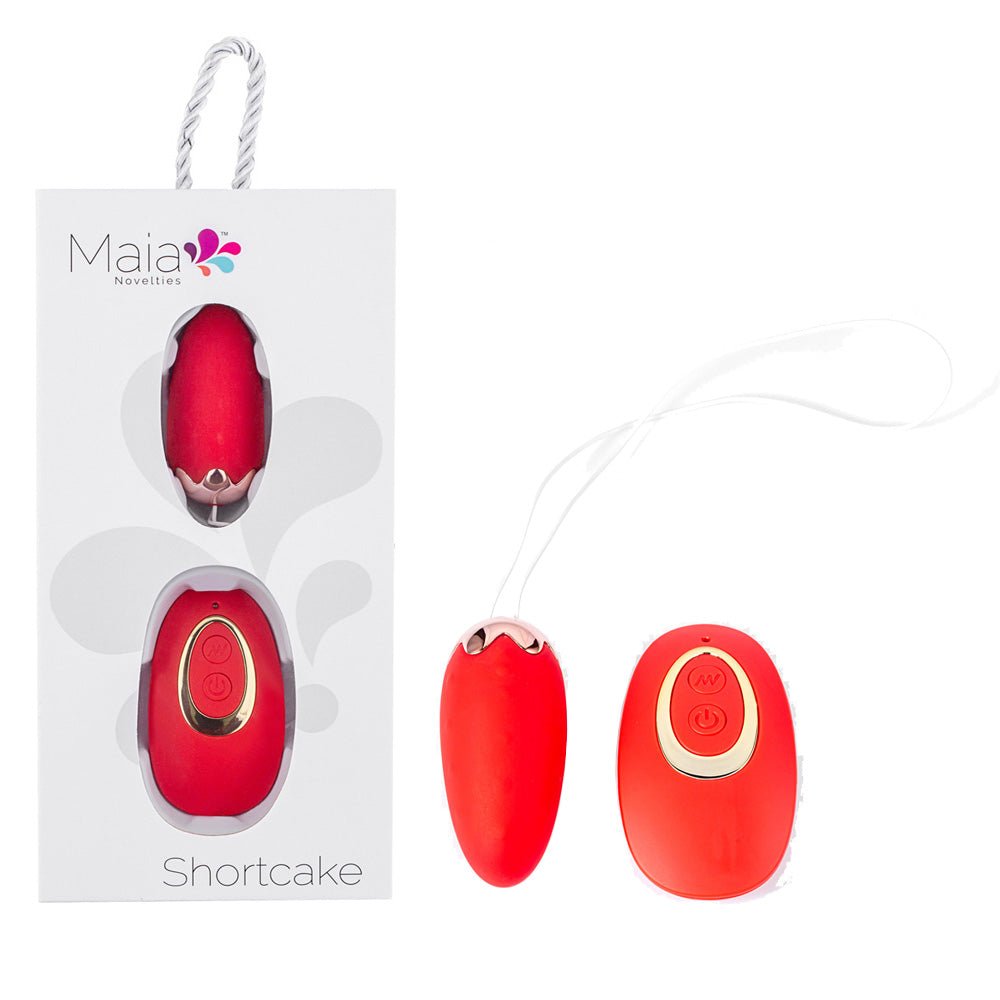 Maia SHORTCAKE - Red USB Rechargeable Vibrating Egg with Wireless Remote - Silk and Sin