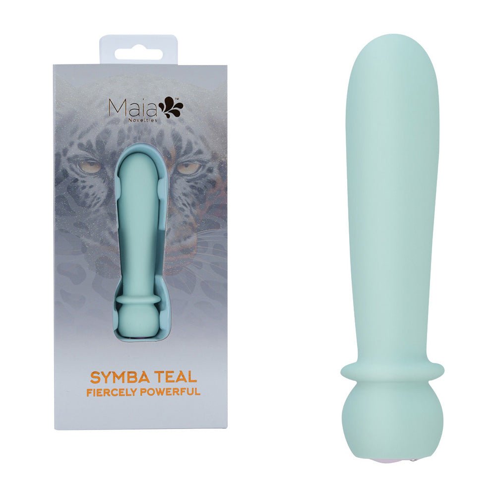 Maia SYMBA - Teal - Teal 10.8 cm USB Rechargeable Powerful Bullet - Silk and Sin