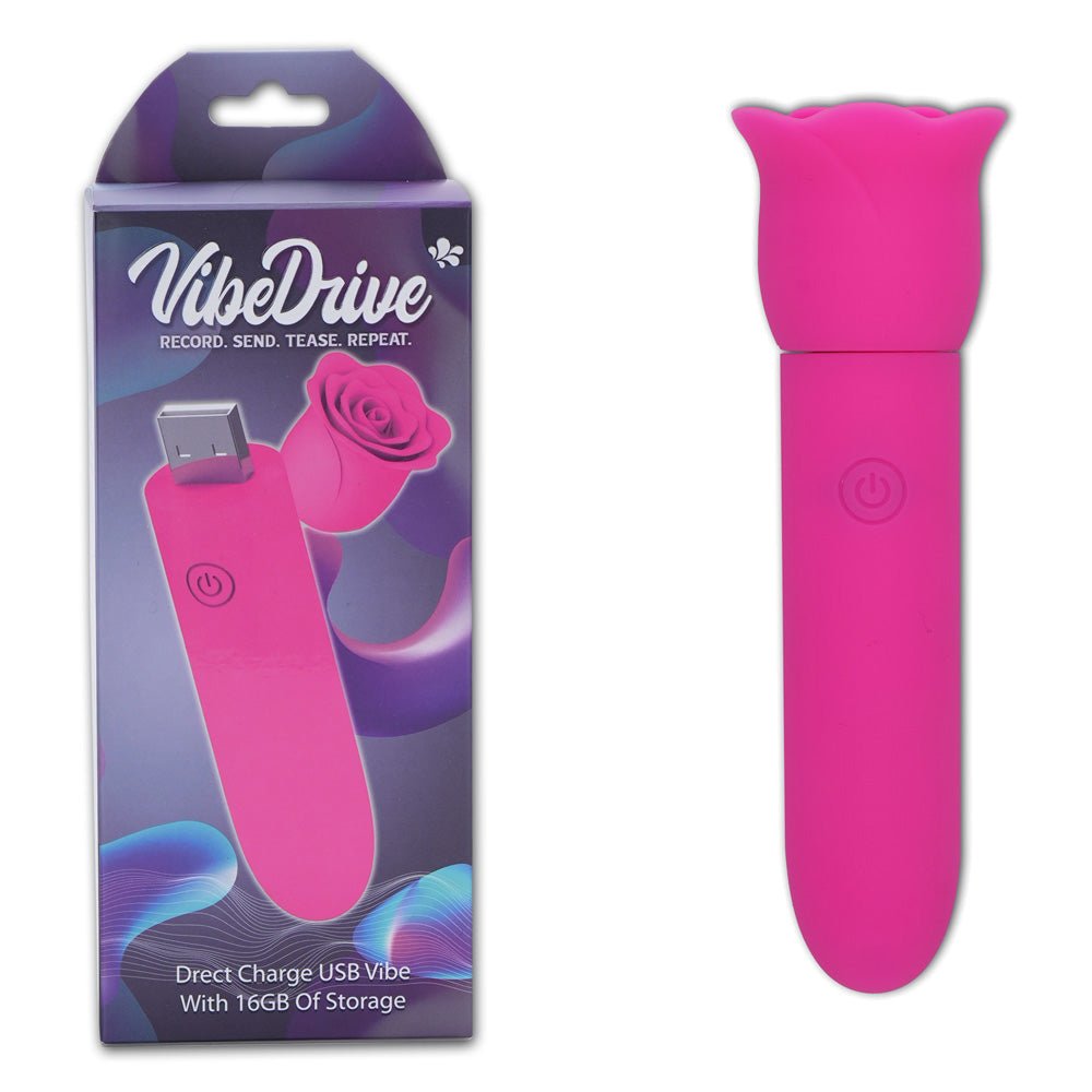 Maia VIBEDRIVE - Pink - Pink 10 cm USB Rechargeable Bullet with 16 GB Storage - Silk and Sin