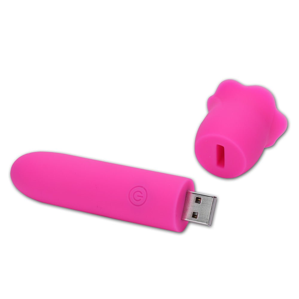 Maia VIBEDRIVE - Pink - Pink 10 cm USB Rechargeable Bullet with 16 GB Storage - Silk and Sin